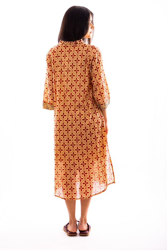 Robe chemise longue NILA en voile de coton