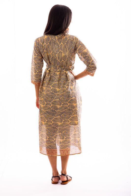 Robe longue POOJA en voile de coton imprimé