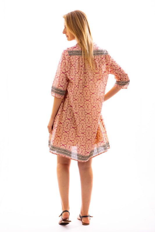Robe courte ANANDA en voile de coton imprimé
