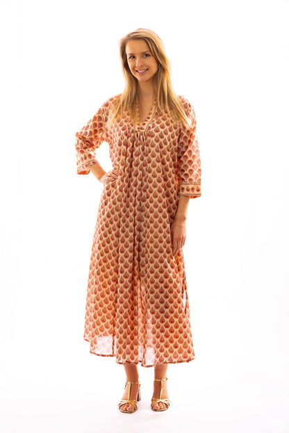Robe longue PRIYA en voile de coton imprimé