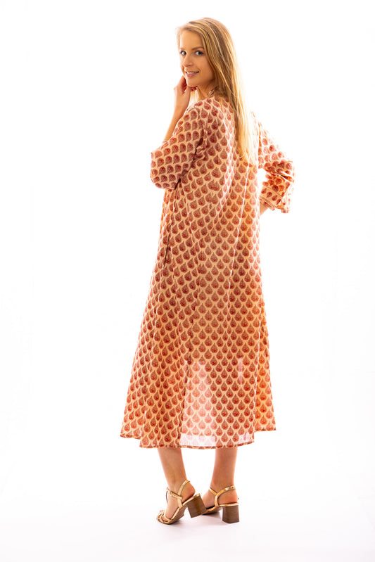 Robe longue PRIYA en voile de coton imprimé