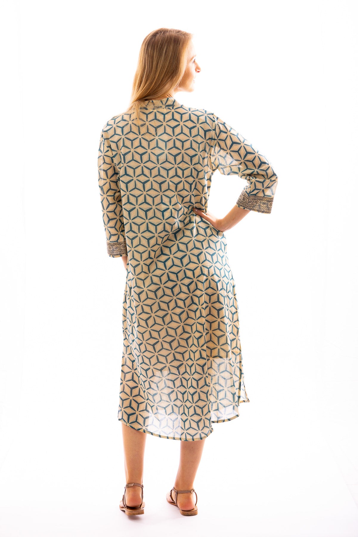 Robe chemise longue NILA en voile de coton