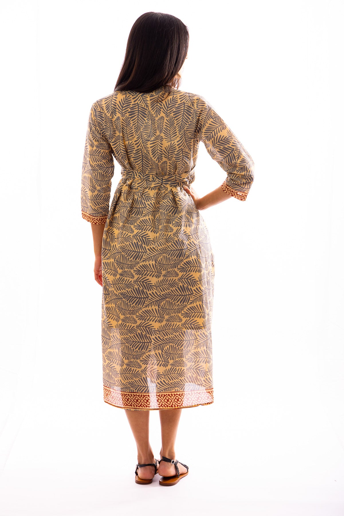 Robe longue POOJA en voile de coton imprimé